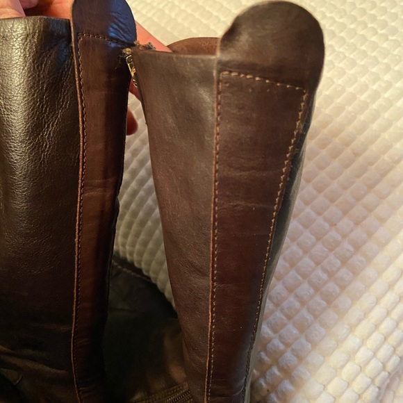 High leather brown cognac winter insulated boots size 36 6 - Picture 6 of 8